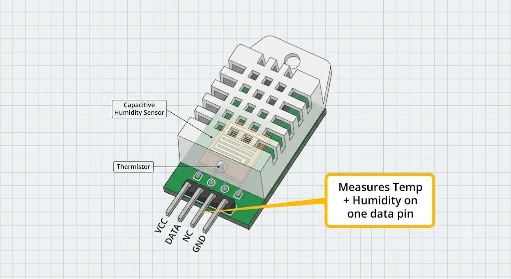 DHT22 sensor internal components