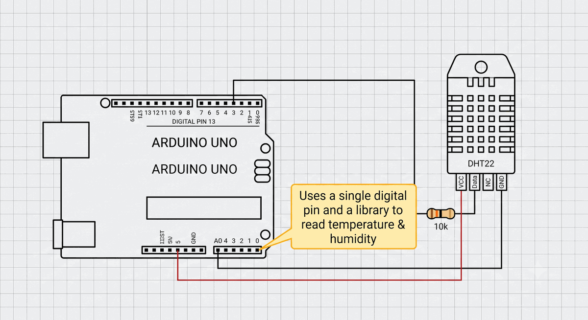 DHT22 Arduino Wiring Diagram
