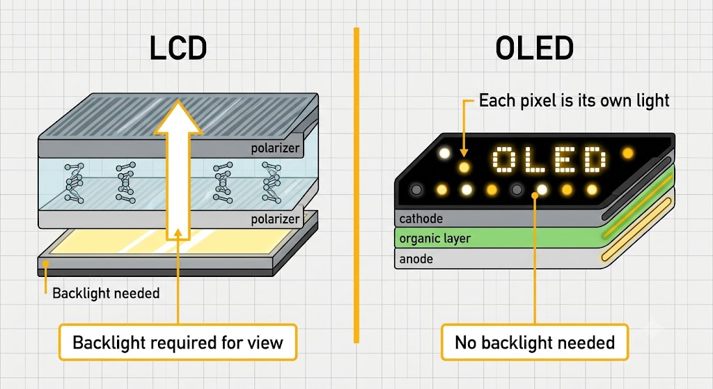 LCD vs OLED technology comparison
