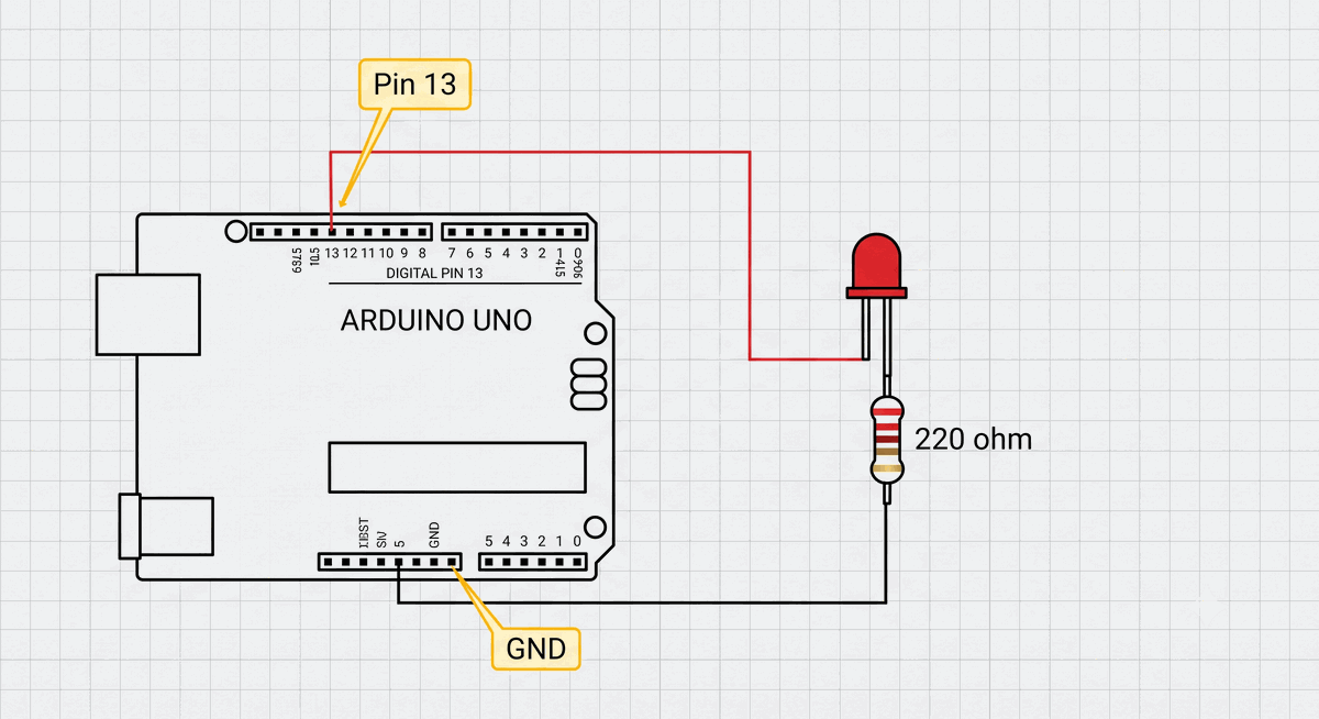LED Blink Wiring Diagram