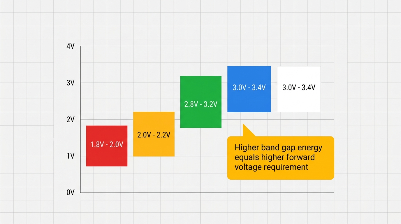 LED Forward Voltages Chart by Color