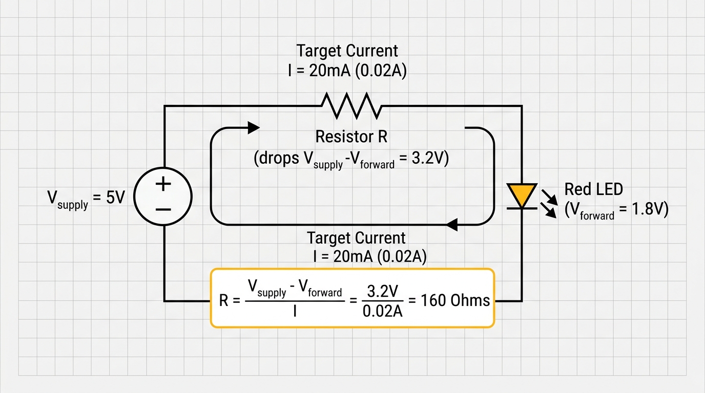 Ohm's Law LED Circuit Diagram