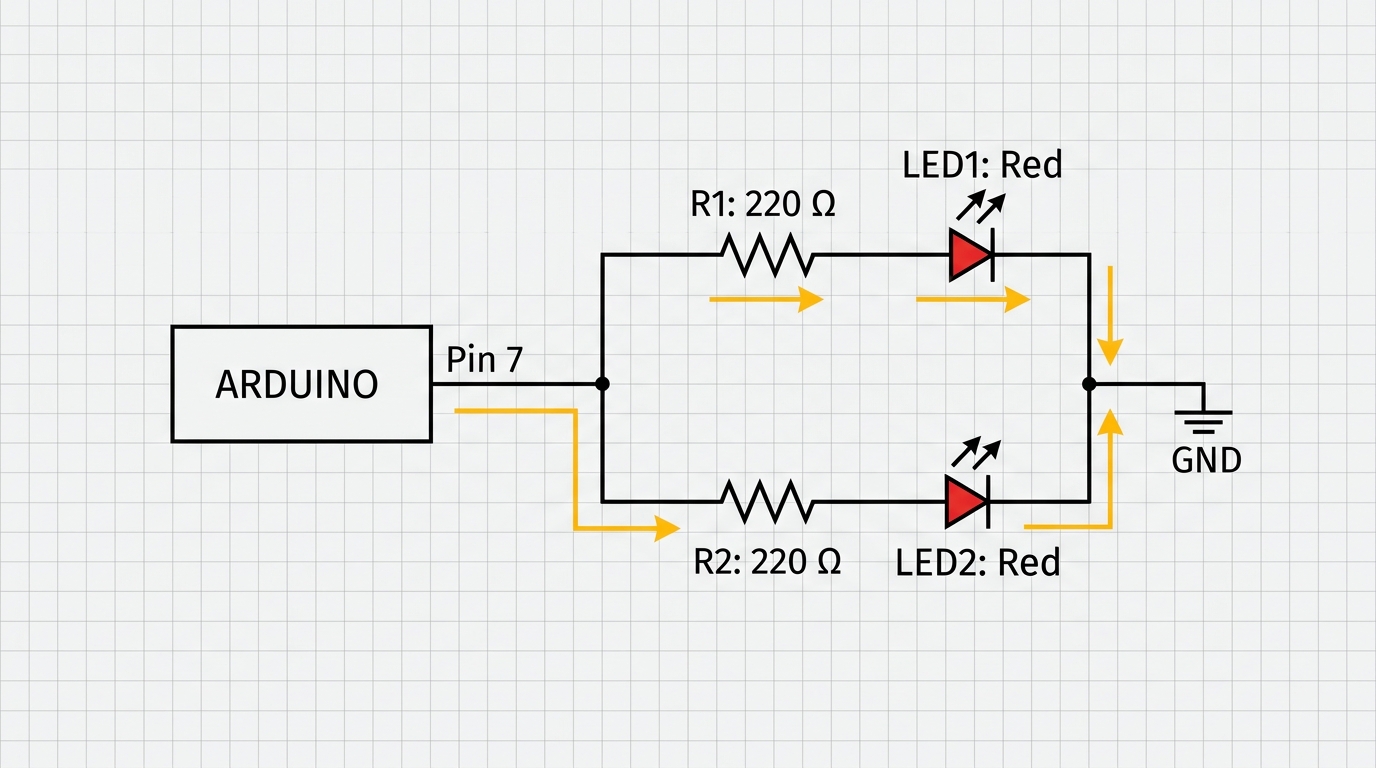 Parallel LED Wiring Schematic Diagram