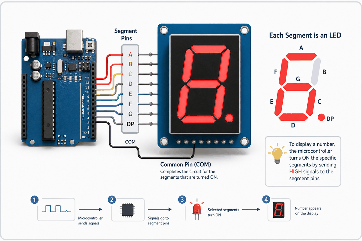 How a 7-segment display works