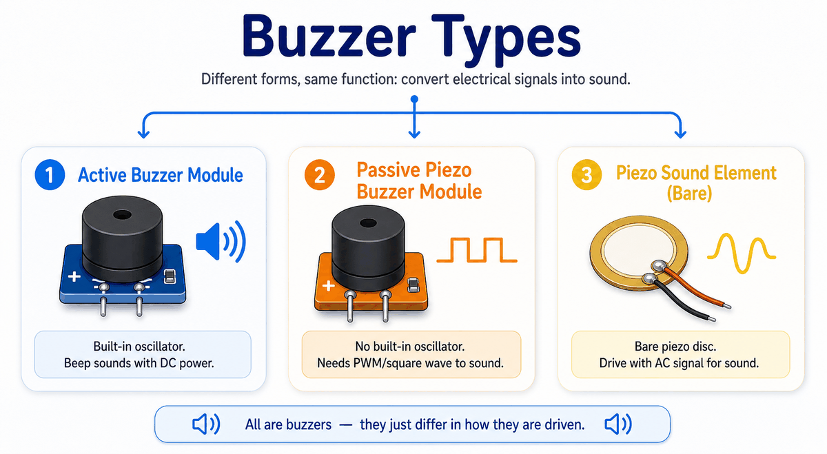 Different buzzer types