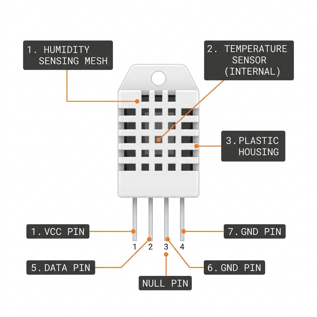 DHT22 anatomy and pinout