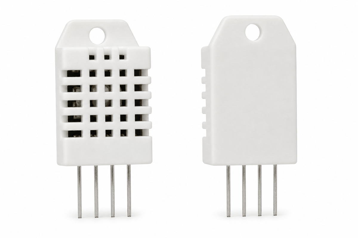 DHT22 sensor front and back views
