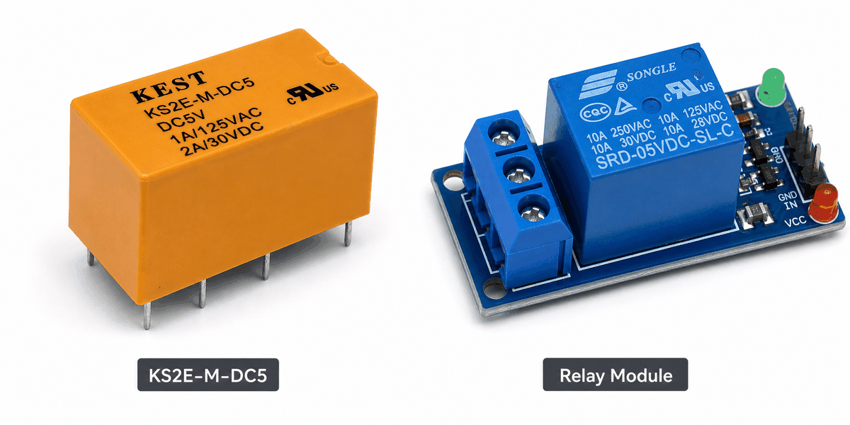 KS2E-M-DC5 vs common relay comparison