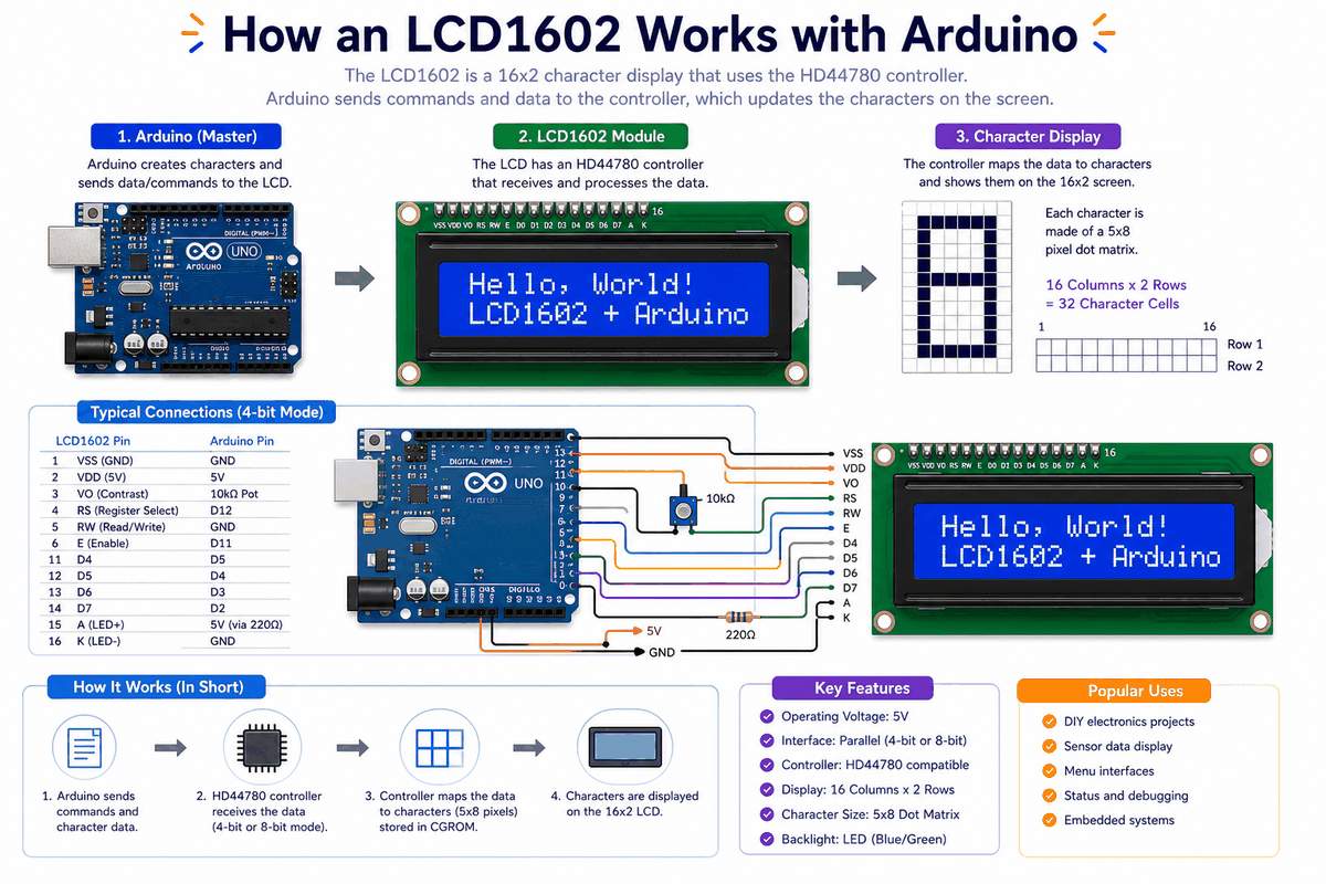 How the LCD1602 works