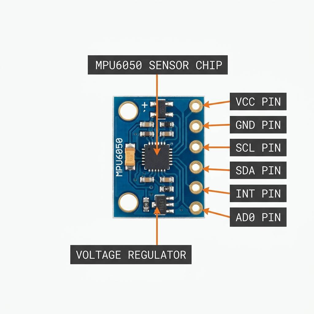 MPU6050 pinout and anatomy
