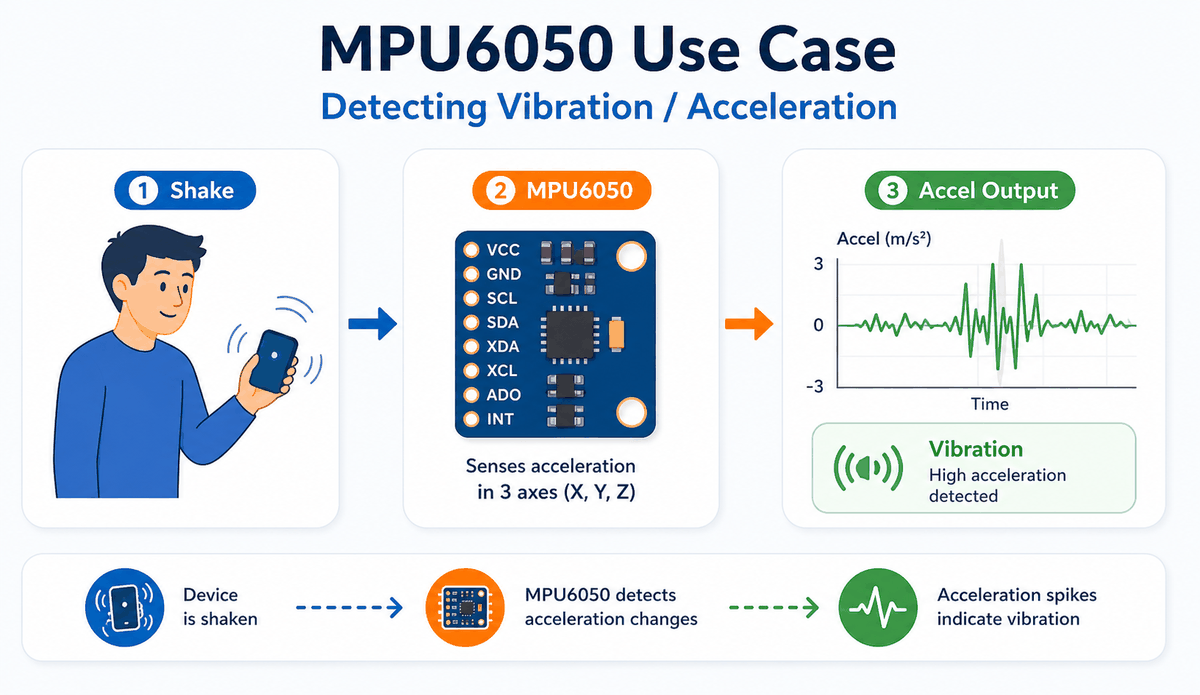 MPU6050 tilt detection example