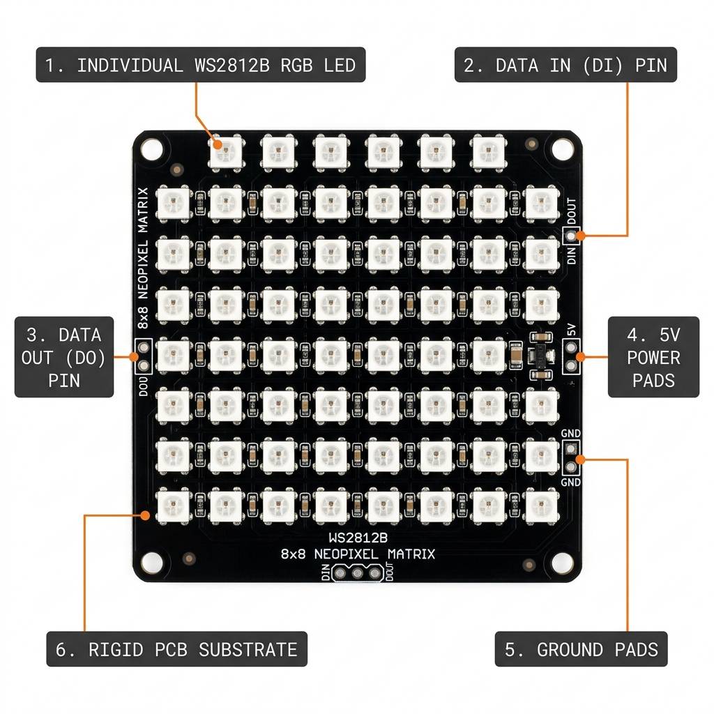 NeoPixel Matrix pinout view
