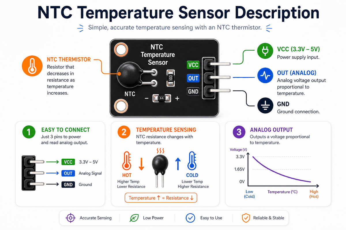 How an NTC temperature sensor works