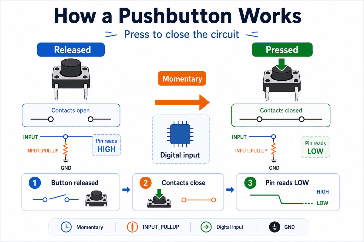 How a pushbutton works