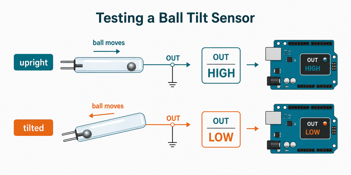 How a ball tilt sensor changes state