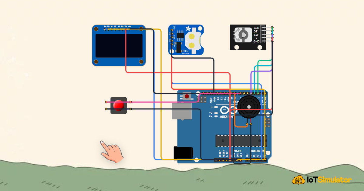 Precision Digital Desktop Clock & Alarm with RTC and OLED - IoTSimulator