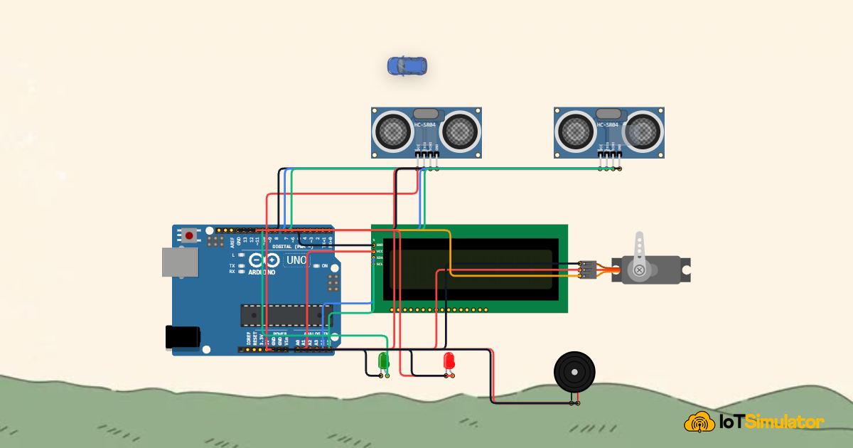 Arduino Smart Parking Barrier & Slot Counter with Ultrasonic Sensor