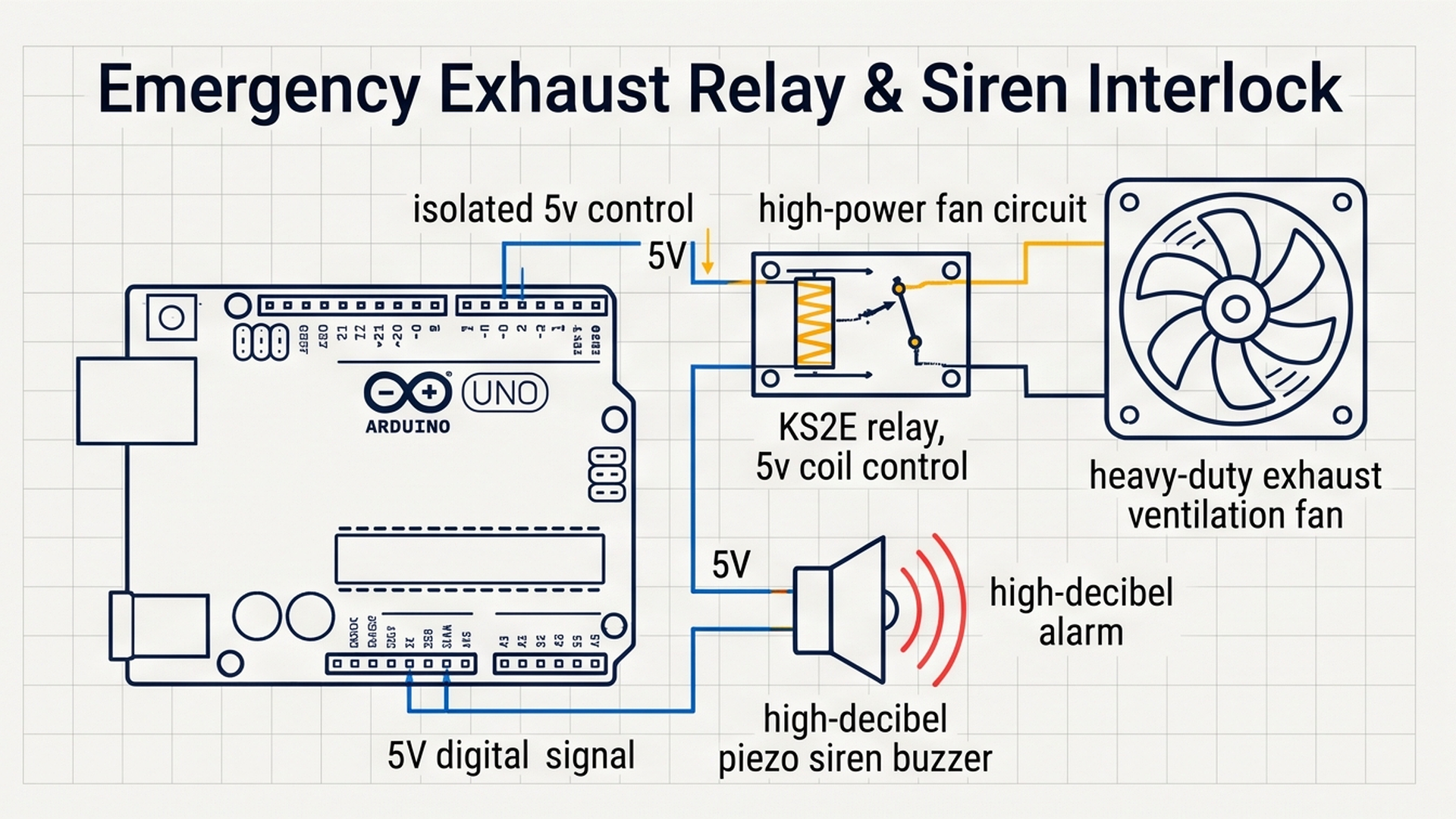 Arduino Fire Alarm & Gas Leak Detector with Siren and Relay - IoTSimulator